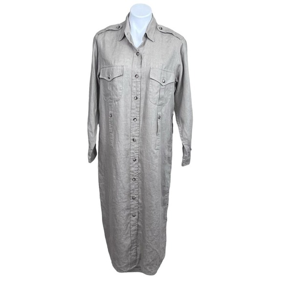 Willis & Geiger Outfitters Safari Shirt Dress
Long Khaki Button Front Linen - Picture 1 of 11